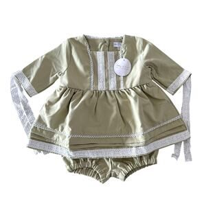 NWT Abby & Evie Top and Bloomer Set, Sage Green, Toddler Girl Size 3